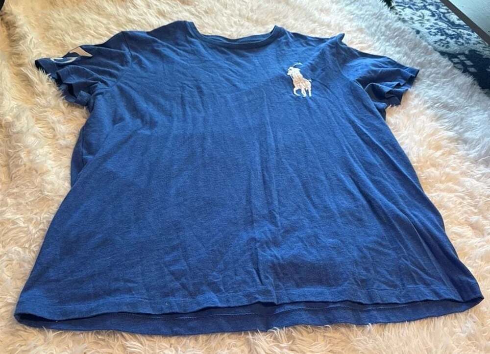 Polo Ralph Lauren Blue Big Pony T-Shirt with Sleeve Number 3